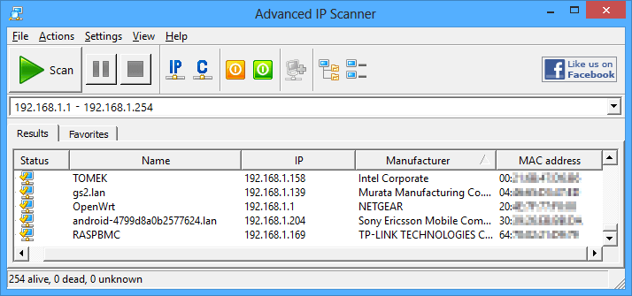scan the ip address with commview wifi